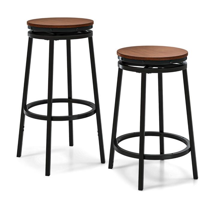 Lot de 2 tabourets de bar réglables pivotants à 360° 36 x 36 x 74/61