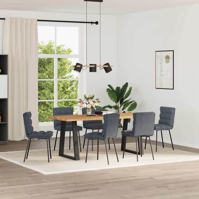 NEW 2026 Chaises à manger lot de 6 desgin Scandinave Pour 6 personnes gris foncé velours 45x54x83 cm L522