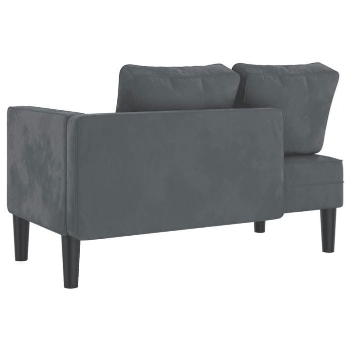 (SOLDES Février)Chaise longue confort(1 PLACES) - Meuble de salon Max. charge 110 kg moderne - avec coussins gris foncé velours 116