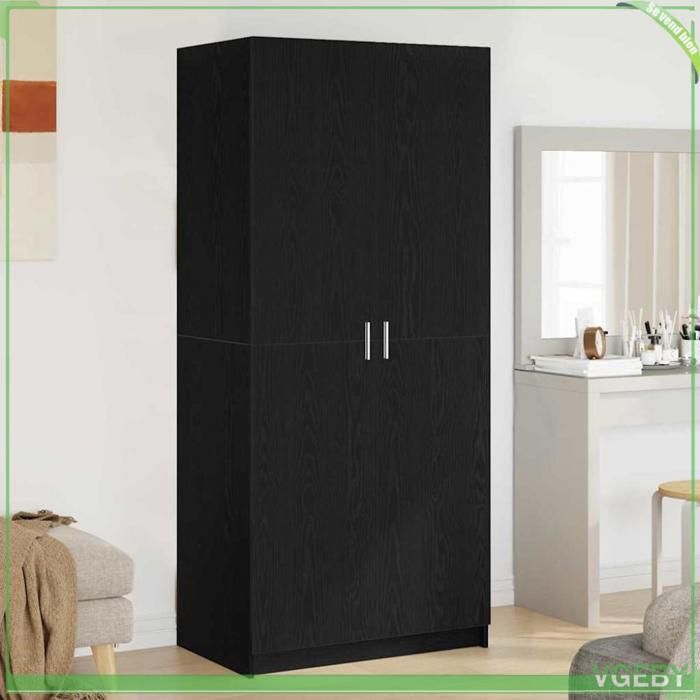 Armoire - 3333855 - Chêne noir - Bois dingénierie - 2 portes