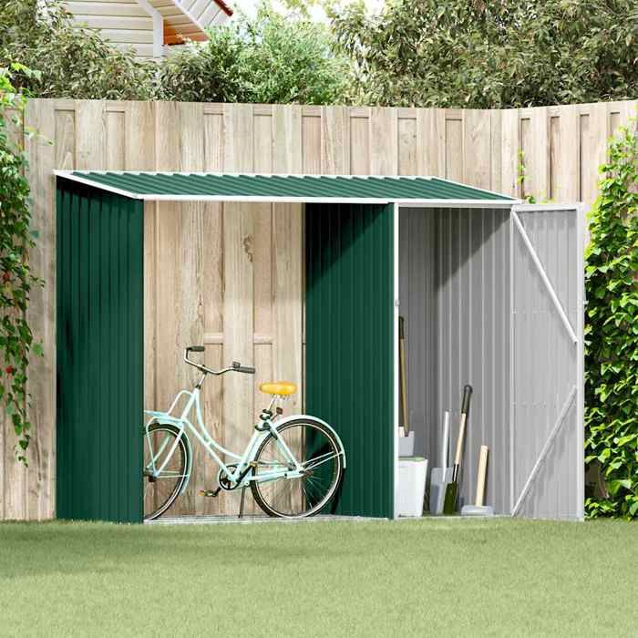En PromotionAbri à bois de jardin Moderne - ABOTT@ abri de rangement/Armoire haut - Vert 245x98x159cm Acier galvanisé B8777758
