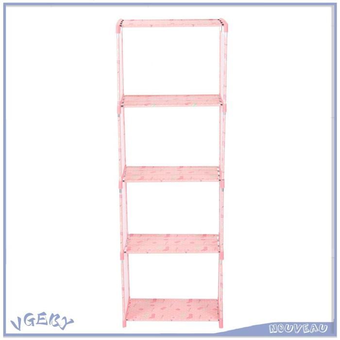 Duokon support de rangement (Couleur Grise)Bibliothèque Debout Multicouche étagère De Rangement Étagère OB Cerise porte-bonheur