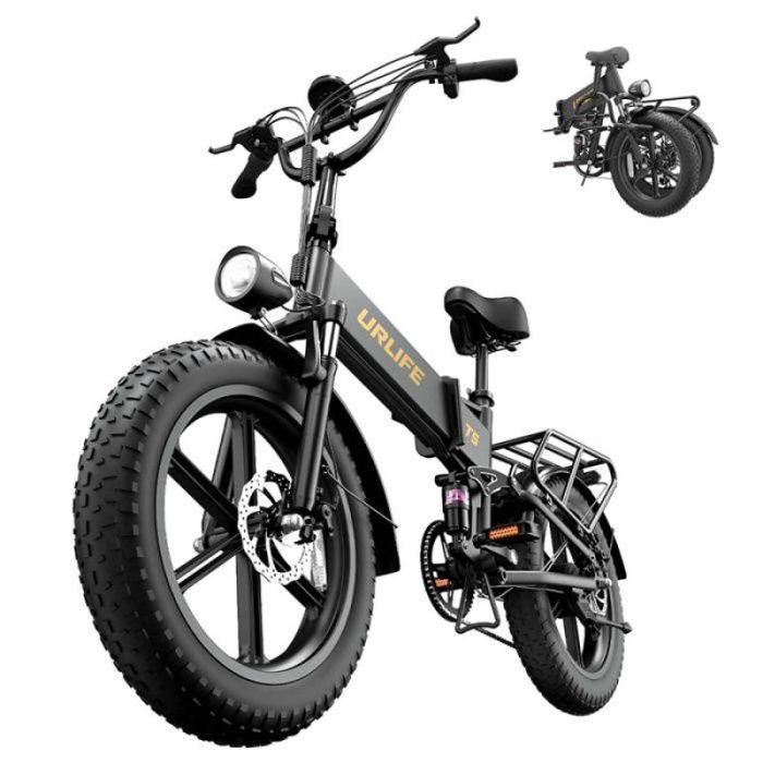 Vélo électrique pliant - URLIFE - T5 - Moteur 750W (crête 1500W) - Batterie 48V 13Ah (80 km) - Pneus 20×4