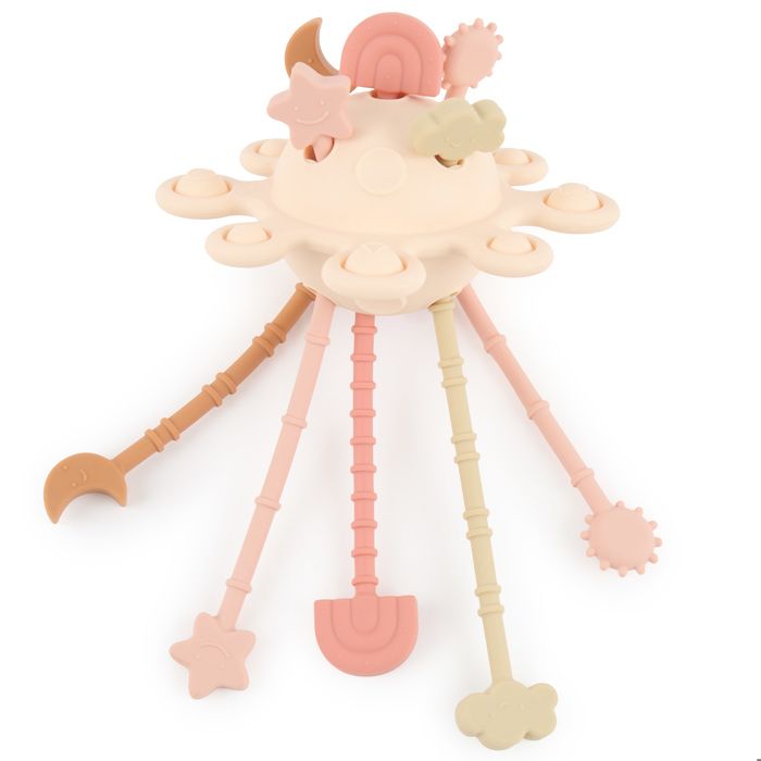 Bieco Planète d’activité en silicone Oat Jouet Montessori type UFO à tirer Jouet de motricité bébé dès 1 an