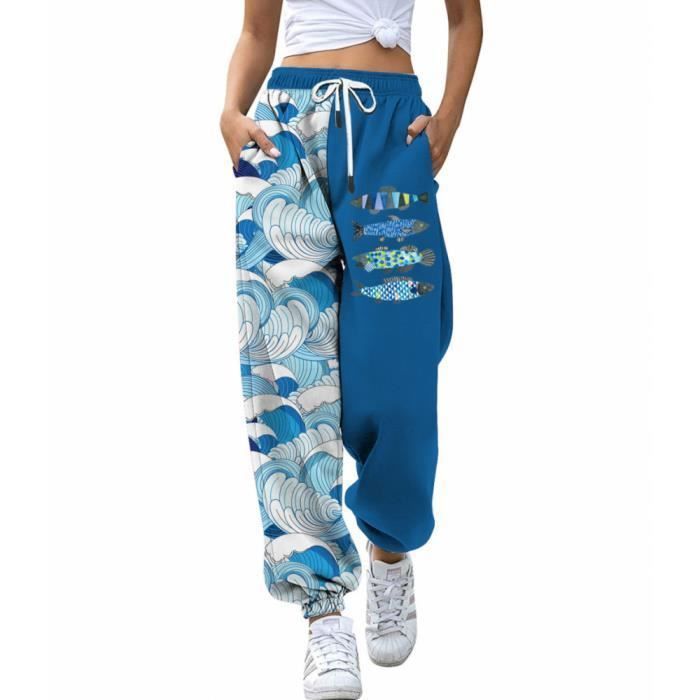 Pantalon de sport pour femme - Waisted - Comfy Workout Athletic avec poches - Bleu - Montagne - Fitness 26