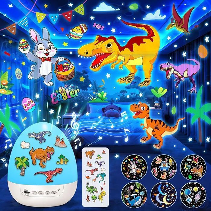 Veilleuse Projecteur Enfant Dinosaure Projecteur Ciel Etoilé avec 14 Films & Musique Veilleuse Bébé Rechargeable avec Télécommande