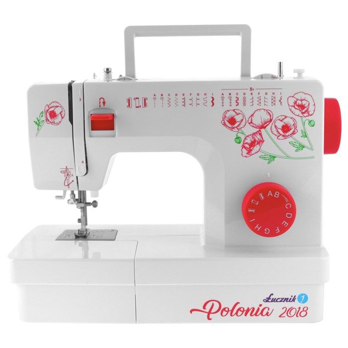 Machine à coudre - ŁUCZNIK - Polonia 2018 - 22 programmes - Enfile-aiguille automatique - Motif coquelots