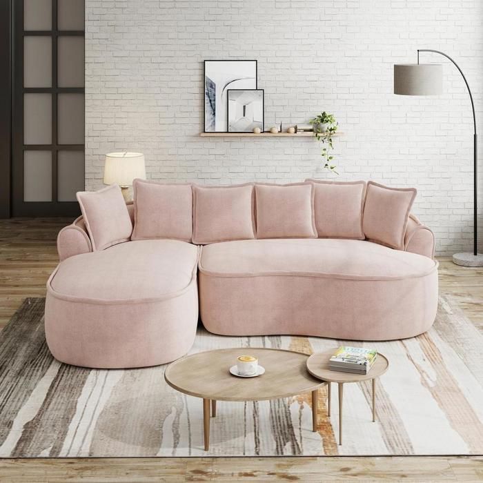 Canapé modulaire - KOMHTOM - Canapé nuage sans cadre - Chenille - Angle avec méridienne - Assise profonde Canapé modulaire - KOMHTOM - Canapé nuage sans cadre - Chenille - Angle avec méridienne - Assise profonde