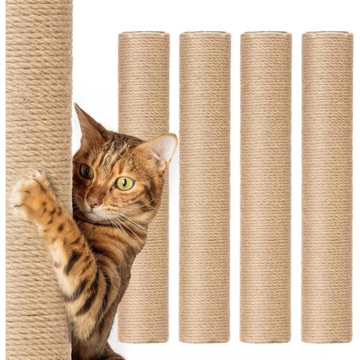 4 pièces de tiges de rechange pour arbres à chat tige de remplacement en corde de sisal naturelle pour arbre à chat recharge