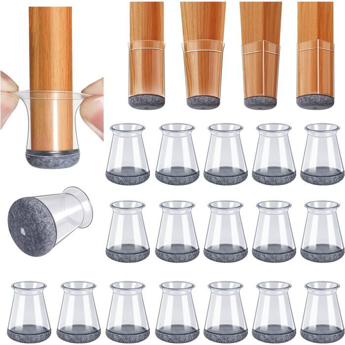 32 Pièces Nouveau Protection Pied De Chaise (Fit:13-22.9 Mm)Protège Pied De ChaiseProtections De Sol En Silicone Transparent Pou