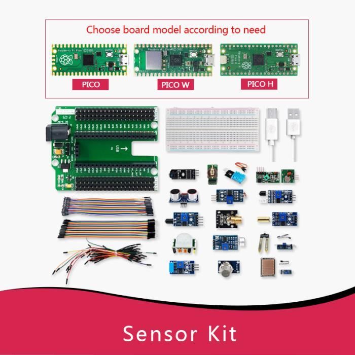 Pico WPin Header Kit de capteur Raspberry Pi Pico W Avec Carte De