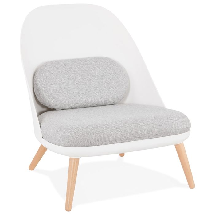 Fauteuil design - ALTEREGO - TICOS -Blanc Gris - Plastique Textile - 74x66x76 cm