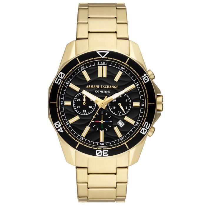Montre Armani Exchange - Hommes - AX1958 - Doré Acier inoxydable - 44mm - 10 bar Montre Armani Exchange - Hommes - AX1958 - Doré Acier inoxydable - 44mm - 10 bar
