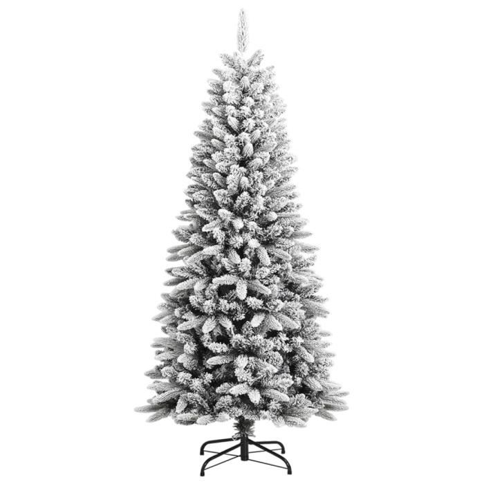 Sapin de Noël artificiel avec neige floquée 150 cm PVC et PE