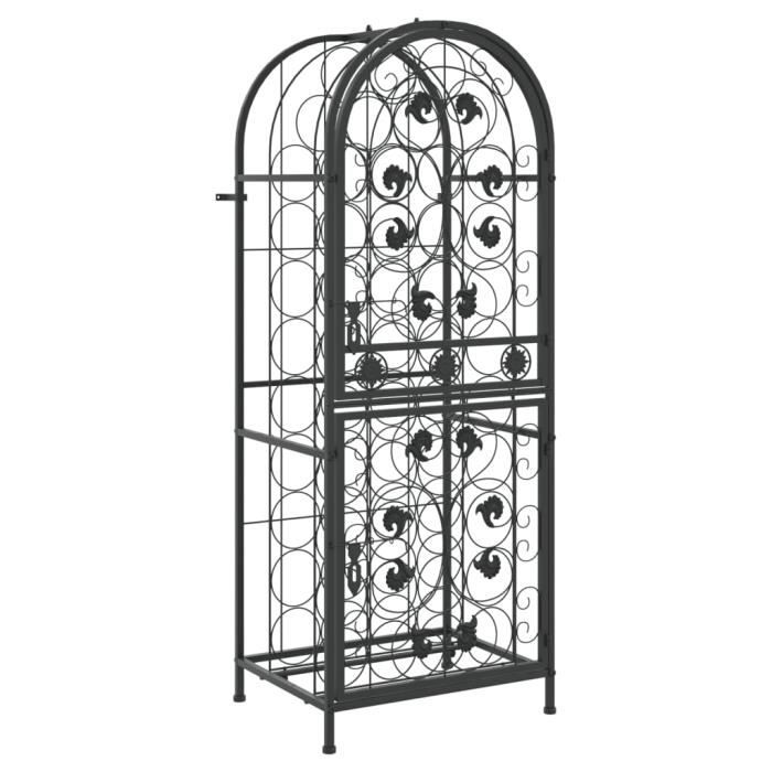 Atyhao Casier à bouteilles 41 bouteilles noir 45x36x120 cm fer forgé
