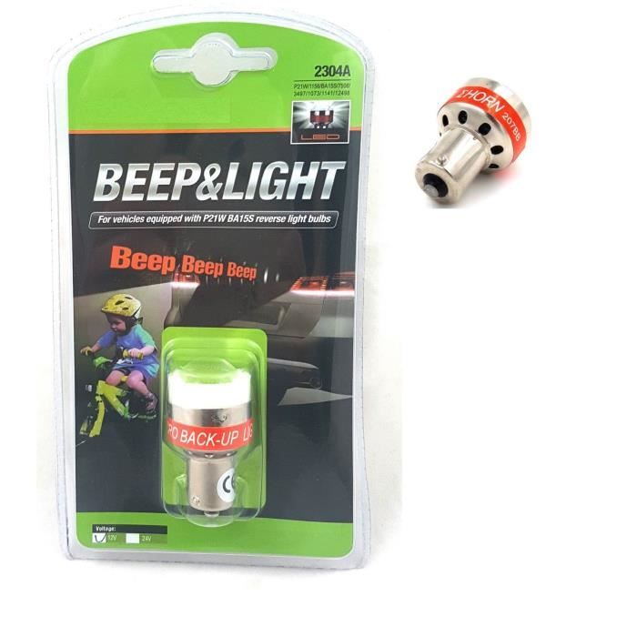 Beeper 1x BA15S 12V LED Ampoule de voiture Universel Beeper Buzzer Lumiere Inverse Bip 