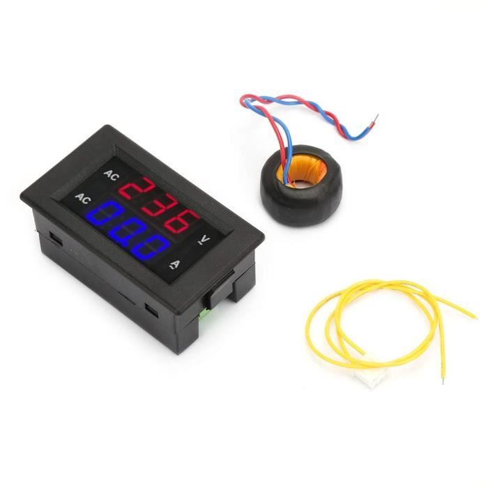 3 Voltmètres Ampèremètres Numériques DC 0-100V 0-10A | Affichage LED 0.28" Double Bleu/Rouge | Pour Batteries Auto, Moto, Énergie Solaire | Précision Réglable