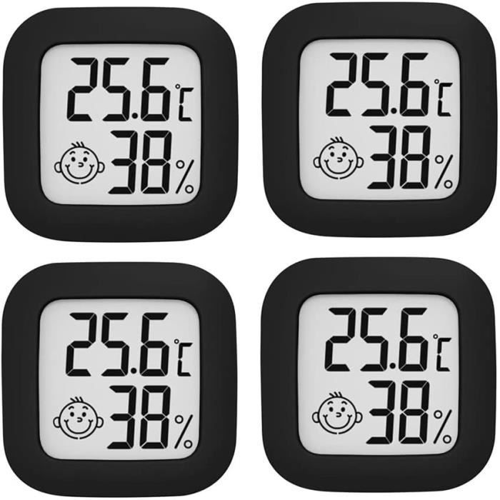 Lot De 4 Mini Thermomètre Hygromètre Intérieur Thermomètres D'Ambiance Lcd Hygromètre Moniteur