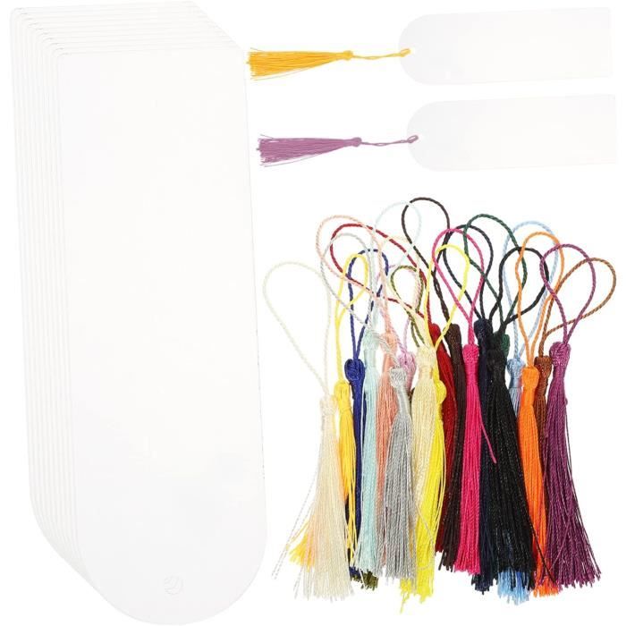 Set De 30 Signets En Acrylique Vide + 30 Glands Colorés - Pour DIY, Bijoux, Scrapbooking Et Cadeaux - 2