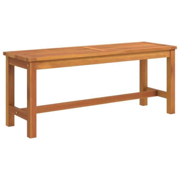 Banc de jardin en bois massif dacacia - Marron - 110x35x45 cm - Meuble de salon - Extérieur