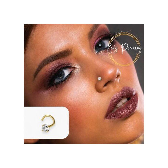 20 Anneaux De Nez En Acier Inoxydable LEEQ - Vis Et Forme L | 8 Pièces 20 Gauge Avec Zircon