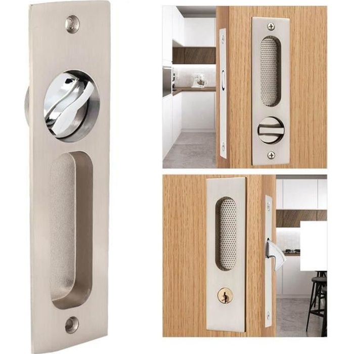 Serrure de porte - SIB - A cylindre (à goupilles) - Pour porte coulissante armoire salle de bain balcon