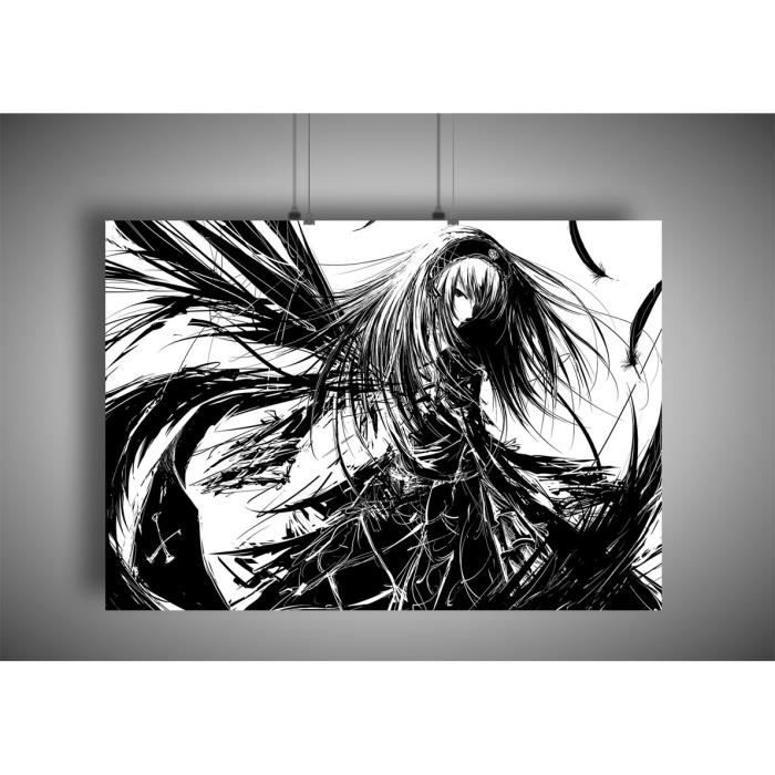 Poster Girl Anime Manga Black And White Anime Manga Wall Art A4