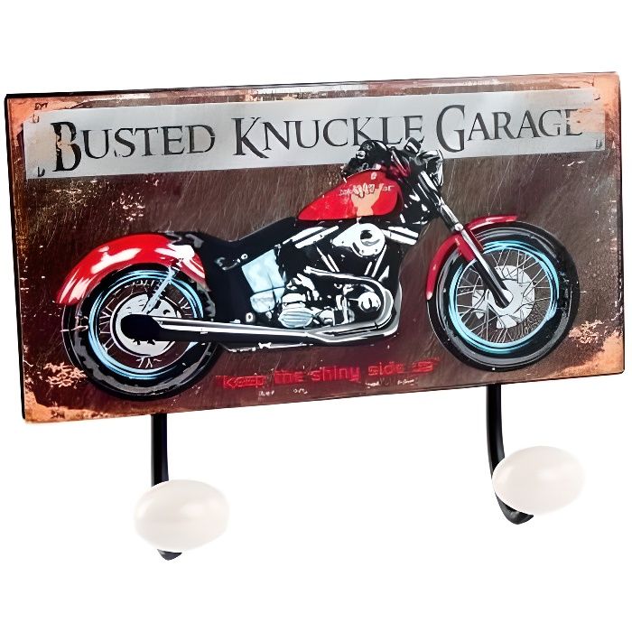Porte Manteau mural pat re m tal Moto vintage A Cdiscount Maison