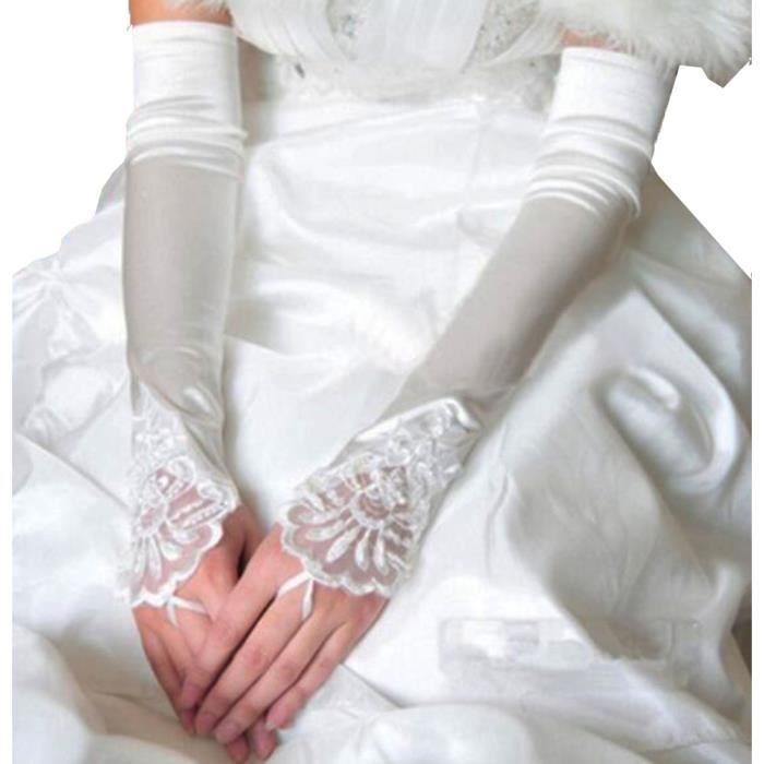 Gants blancs élégants mariée dentelle Accessoires mariage réglable ENVOI RAPIDE