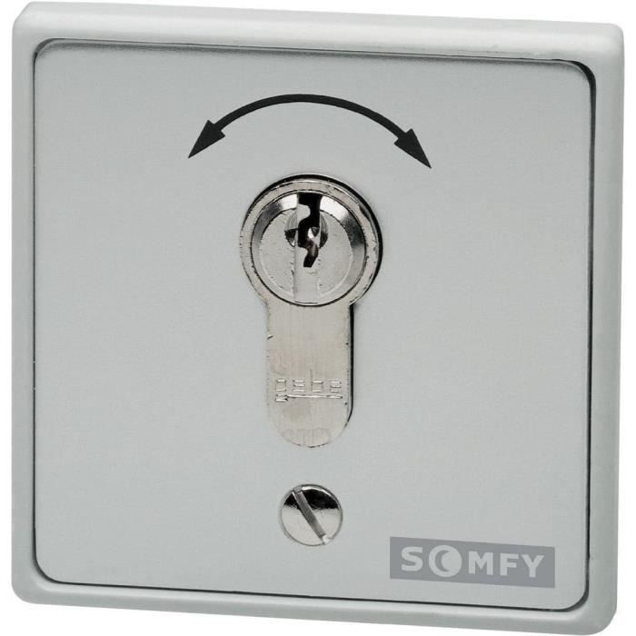 Somfy 2400597 - Commande à clé filaire | Contact à clef pour moteur de portail ou garage | Contact sec Somfy 2400597 - Commande à clé filaire | Contact à clef pour moteur de portail ou garage | Contact sec