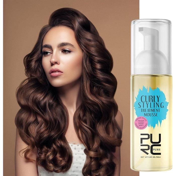 Mousse Coiffante 2 Pièces Mousse De Cheveux Naturels pour Cheveux Mous Bouclés Moyens Mousse