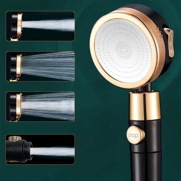 Pommeau De Douche Anti-calcaire Haute Pression | 4 Modes Jet + Filtre + Tuyau 1.5m | Économie D'eau 30% - 7