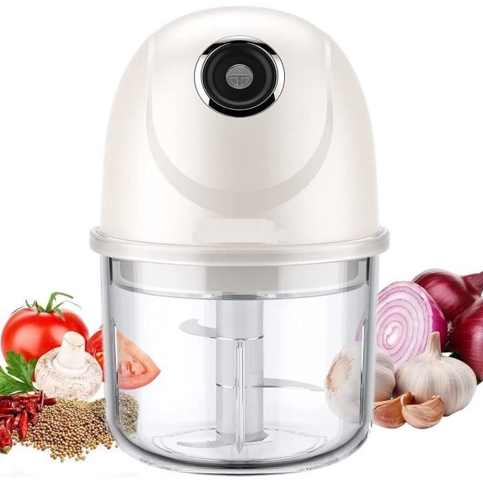 Hachoir à Viande Electrique,Mini hachoir électrique, 250 ml, hachoir de cuisine électrique avec chargeur USB, hachoir à oignons avec 3 lames Hachoir à Viande Electrique,Mini hachoir électrique, 250 ml, hachoir de cuisine électrique avec chargeur USB, hachoir à oignons avec 3 lames