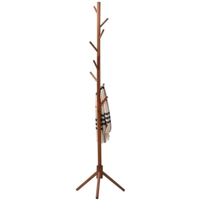 Porte-manteau Sur Pied En Bois Massif - 150 Cm De Haut - Style Industriel, Charge 80 Kg - Avec étagère Et Crochets