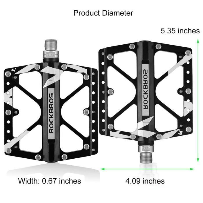 RockBros Mountain Bike Pedals grande plate-forme vélo pédales 9//16/" /"de large plat A....
