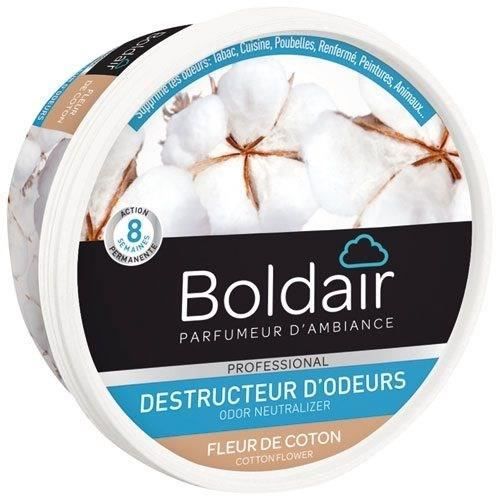 BOLDAIR - Gel destructeur d'odeur Fleur de Coton - Neutralise les odeurs - parfume- durée 8 semaines