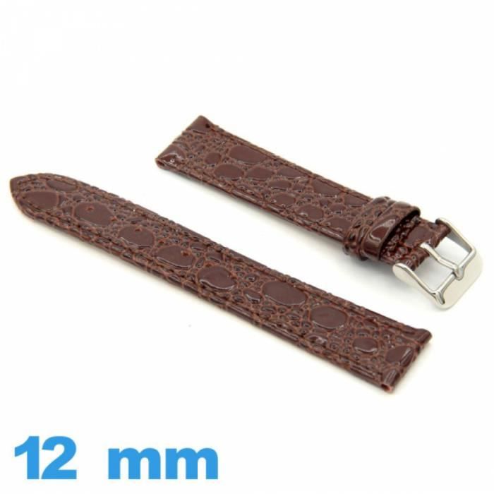 Bracelet De Montre BIG GATOR 24 Mm En Cuir Marron - Pour Breitling - Cuir Grain Alligator épais - Neuf Sans étiquette
