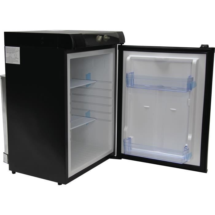 Réfrigérateur Trimixte 43 L Noir Frigo à Absorption 3 Voies Silencieux  Camping-Car Sorties 12v , 220v & gaz - Parfait pour Camping-Car, Caravane,  Camion [Porte Installation à Gauche ou à Droite]