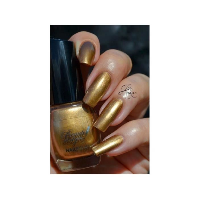 Vernis à Ongles Doré Chromé Pinceau Plat - Petugons 15 Ml | Neuf Effet Métallisé