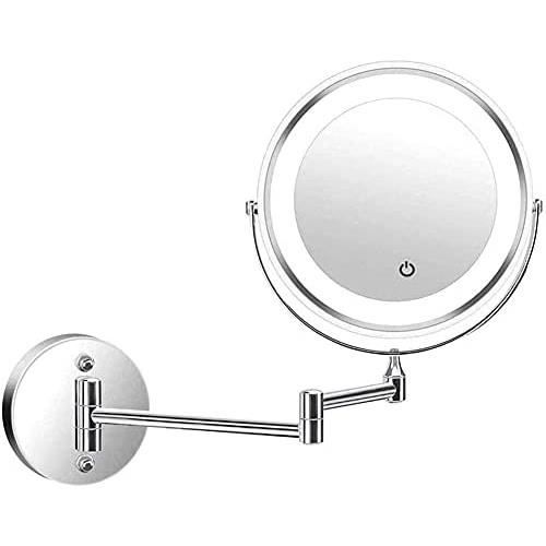 Miroir De Maquillage éclairé LED - Grossissement 1X/10X, Rechargeable USB, 3 Lumières Réglables, Rotatif 360°