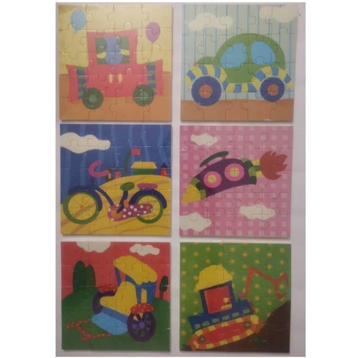 Lot de 6 puzzles en bois 20 pièces - Mixte - Enfant - Multicolore - A partir de 3 ans