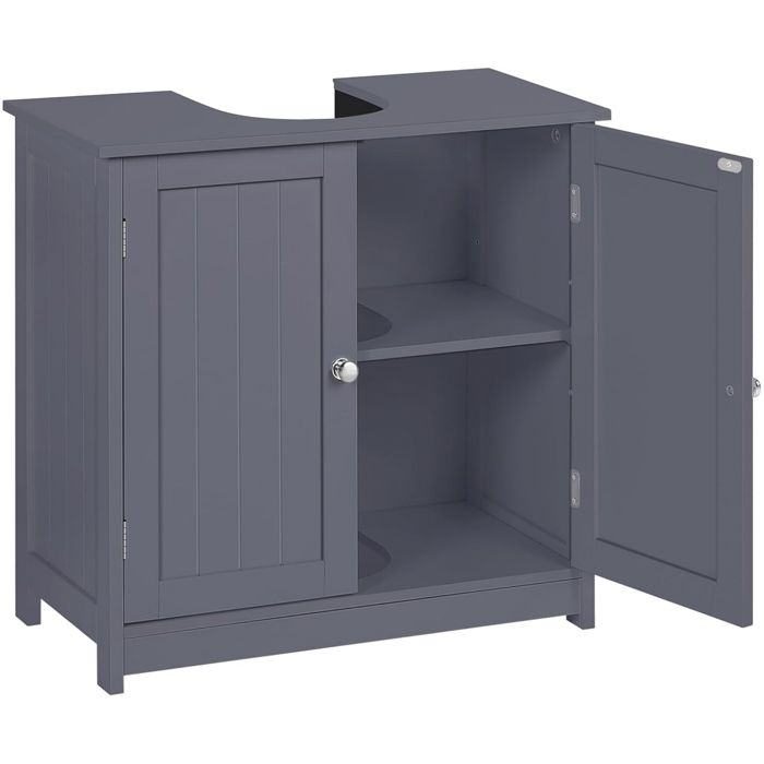 WOLTU Meuble sous lavabo de Salle de Bain en MDF - Meuble de Rangement - 60x60x30cm - Gris WOLTU Meuble sous lavabo de Salle de Bain en MDF - Meuble de Rangement - 60x60x30cm - Gris