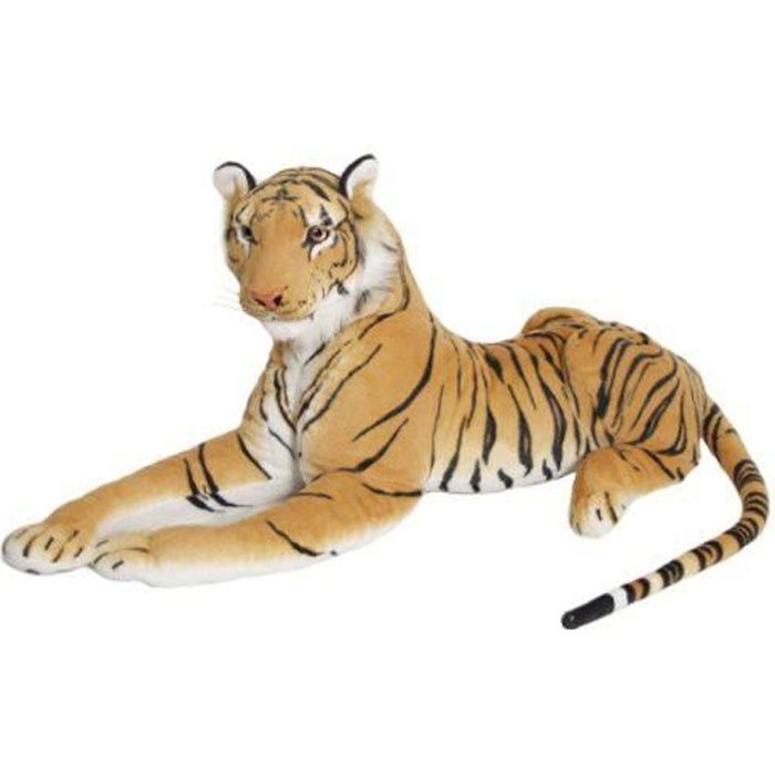 Brubaker Peluche geante Tigre 110 cm Brun Cdiscount Jeux Jouets