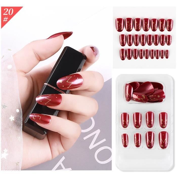 Ensemble De Faux Ongles Artificiels, Couverture Complète Pour Faux Ongles  Décorés, Cercueil Court Et Long, Ext Color 20 -Cz10816 - Cdiscount Au  Quotidien