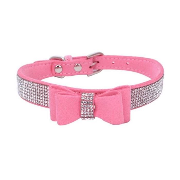 Collier à nœud papillon en strass pour chien et ch