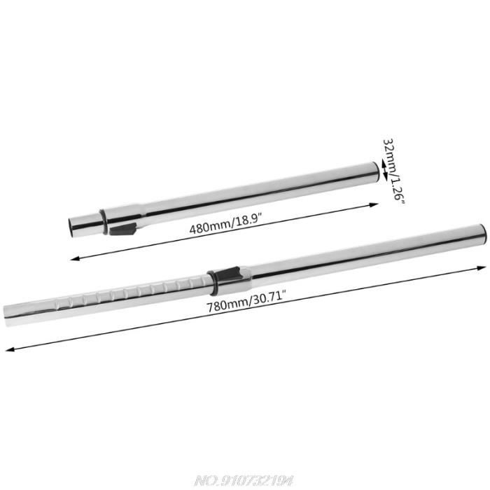 Tube Télescopique Aspirateur Ø32 Mm – Réglable 80 Cm – Tige Extension Inox Avec Brosse & Filtre – Compatible Multi-Marques