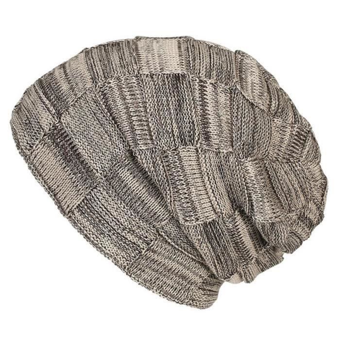 Bonnet Béret Vintage Fille - Tricot Fleur, Crème Rose Gris, Années 80, Occasion