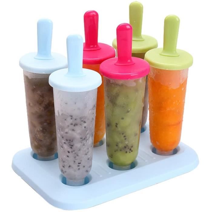 Moule à Glace 15 Pièces – Avec Bâtonnets & 2 Entonnoirs | Formes Carrées & Cylindriques | Plastique Alimentaire Réutilisable