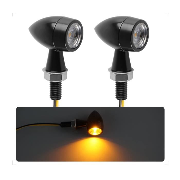 4pcs E-Marqué Clignotants Moto 10W Haute Puissance Ampoule Feu Clignotant Indicateur Lumière Ambre Étanche 12V Pour M10 Universel Moto Scooter Cruiser Quad Off-Road