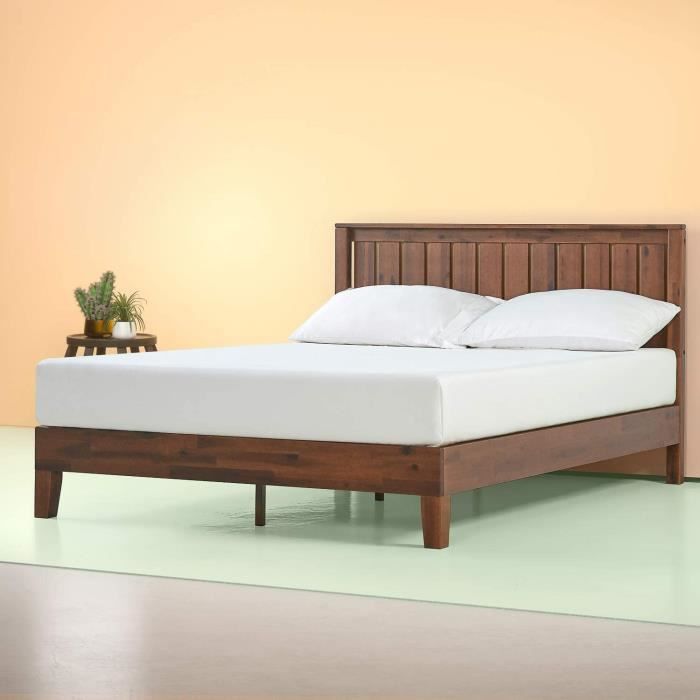 meuble de chambre d adulte - lit luxe bois à plateforme tête vivek 305 cm/ lits plateforme/ pas besoin sommier/